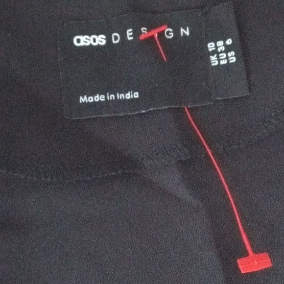 ASOS Black & Orange Flutter Sleeve Elegant Colorblock Style Jumpsuit Size 6 - Picture 3 of 12